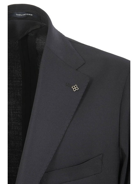 Giacca Tagliatore in Hopsack Blu